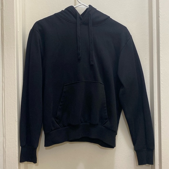 H&M Black Pullover Hoodie in Womens Size Small | Unipocket Front Pocket - Picture 1 of 4